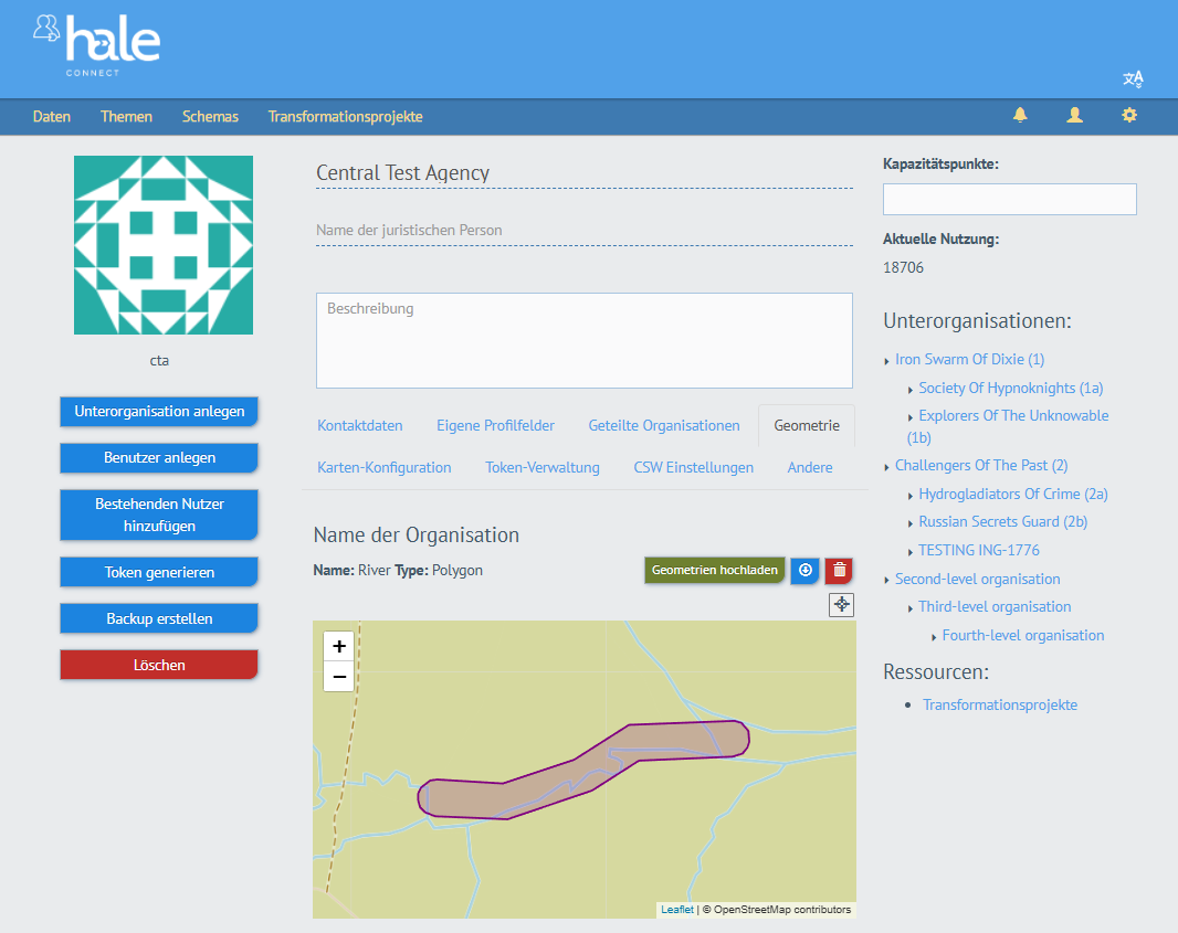 Geometrie Kartenansicht